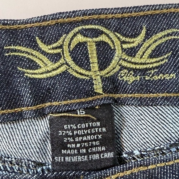 Fuego Jeans Womens Size 15 Dark Wash Bootcut Embellished Pockets Denim - Picture 2 of 7